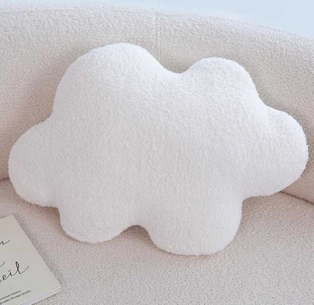 Yiran toy Streifiges Plüsch-Kissen in Weiß für Sofa und Dekoration - Bild 1
