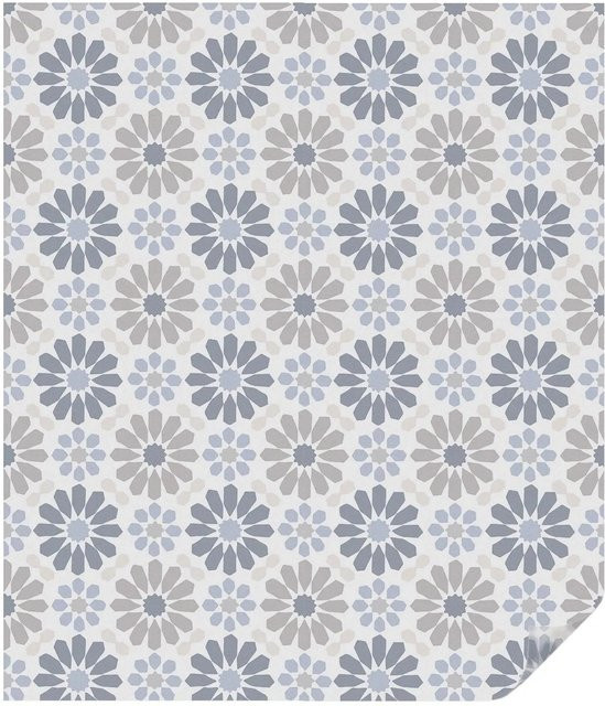 Tulup Buntglasfolie Blumenmosaik Selbstklebend, Farbe: Beige/Mehrfarbig, Breite: 100 cm, Höhe: 116 cm - Bild 1