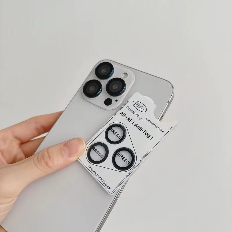 Set aus 2 oder 3 Objektivschutzgläsern aus gehärtetem Glas für iPhone 16 15 14 13 12 11 Pro Max Plus Mini in Gold und Transparent - Bild 3