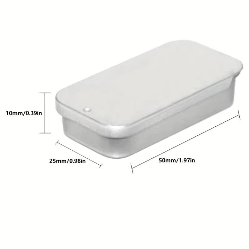 Tragbare Blechdose aus Metall in Silber als Mini-Organizer für Süßigkeiten und Heim- oder Bürogebrauch - Bild 2