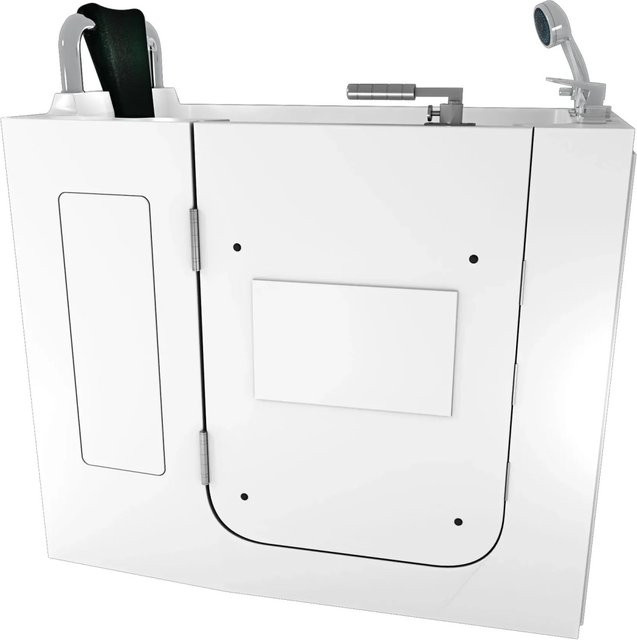 AcquaVapore Sitzwanne Whirlpool Badewanne mit Tür S08WP-B-L, Farbe: Weiß, B/T/H: 110 x 68 x 114 cm - Bild 1