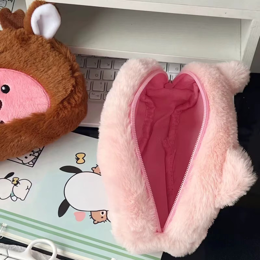 Kawaii Cartoon Plüsch Federmäppchen mit großem Fassungsvermögen für Stifte, Kosmetikpinsel und Marker - Bild 2