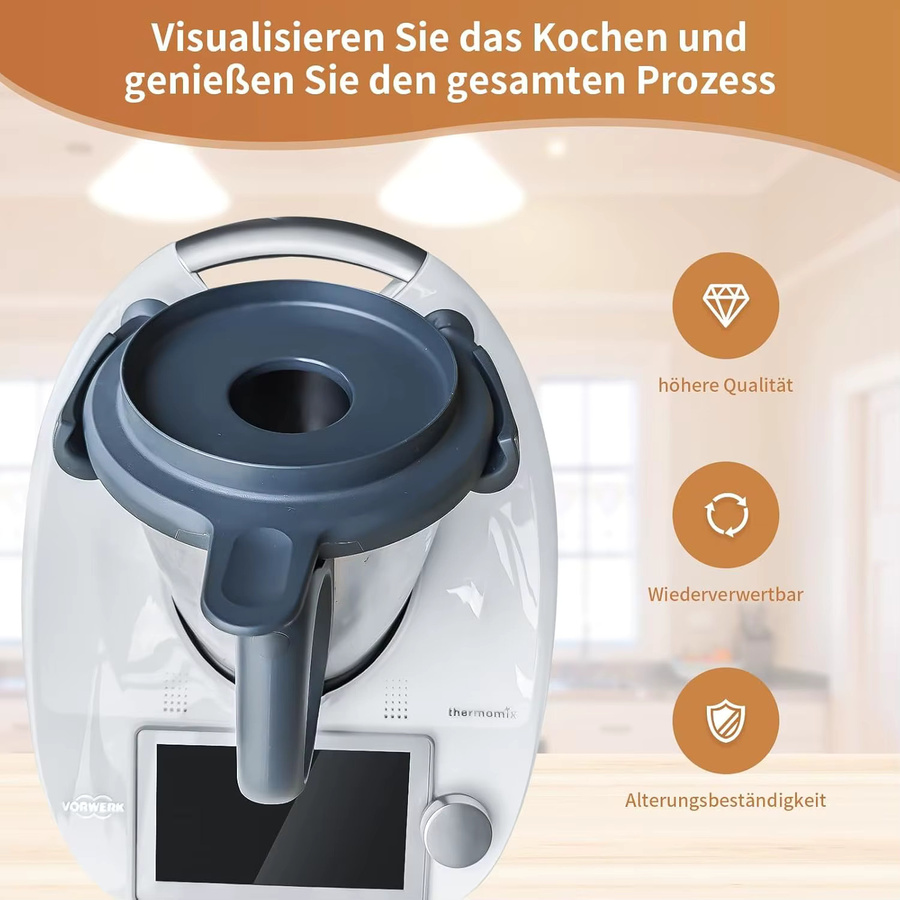 Vorwerk Mischtopf-Deckel für Thermomix TM6 und TM5 Zubehör Weitmunddeckel - Bild 3