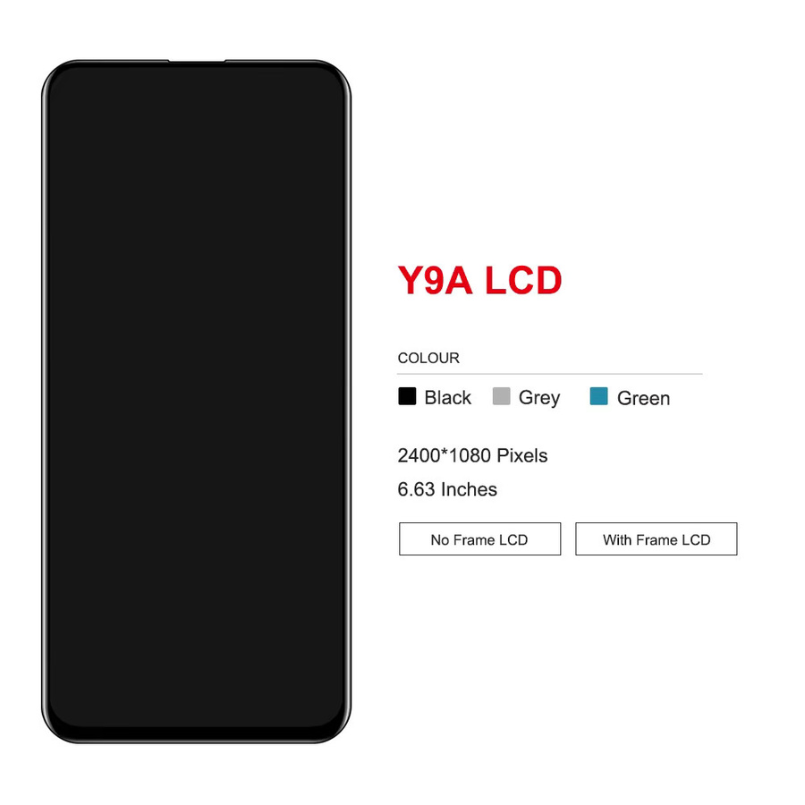 Huawei Y9A LCD Display Touchscreen Digitizer Montage mit Rahmen in Schwarz für Honor X10 5G 6.63 Zoll - Bild 3