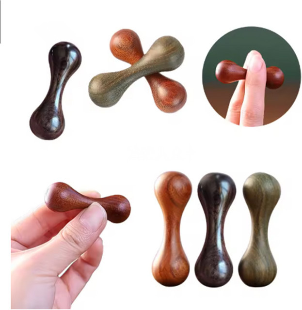 JCSYFAC Mini Knucklebone Sandelholz Fingertip Top, Holz, Grün - Bild 1