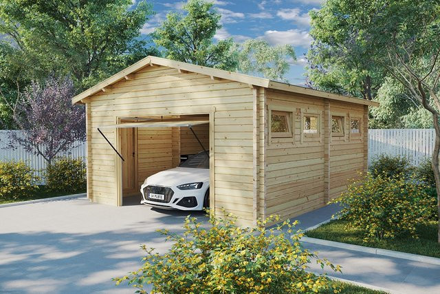 Holzgaragen-Bausatz Hansa J in der Größe 5 x 6 m - Bild 1