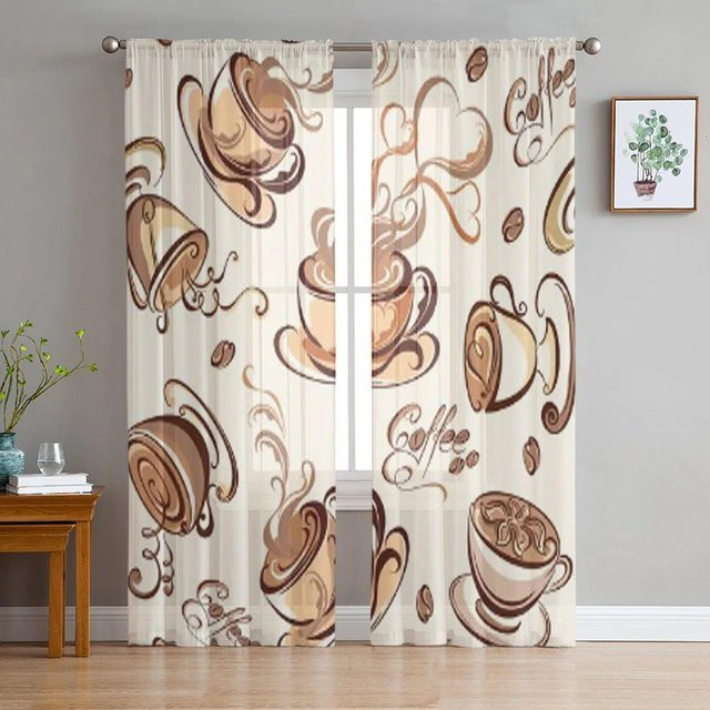 A Family Of Home Textiles Chiffon-Vorhang Transparent Weiß B: 135 cm, H: 114 cm - Bild 1