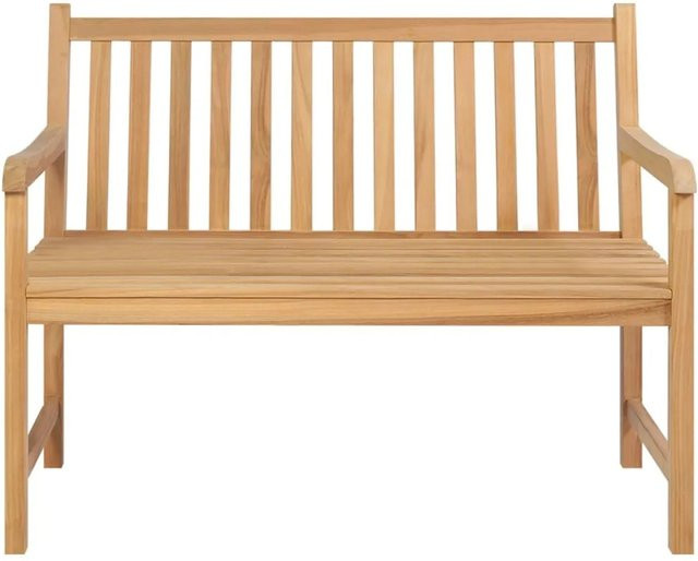 vidaXL Gartenbank aus Teakholz in Braun, B/T/H: 114 x 60 x 90 cm - Bild 1
