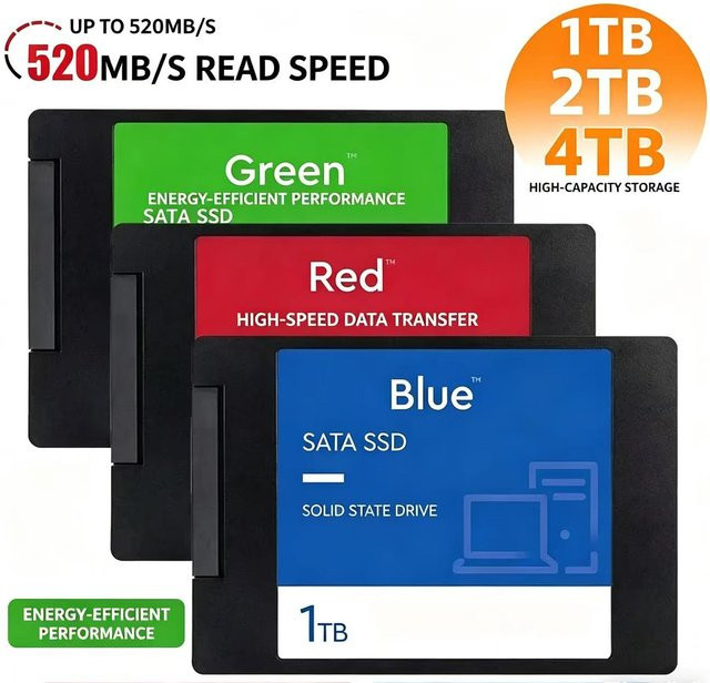 Interne SATA 2,5-Zoll SSD Festplatte für Laptop in Grün - Bild 1