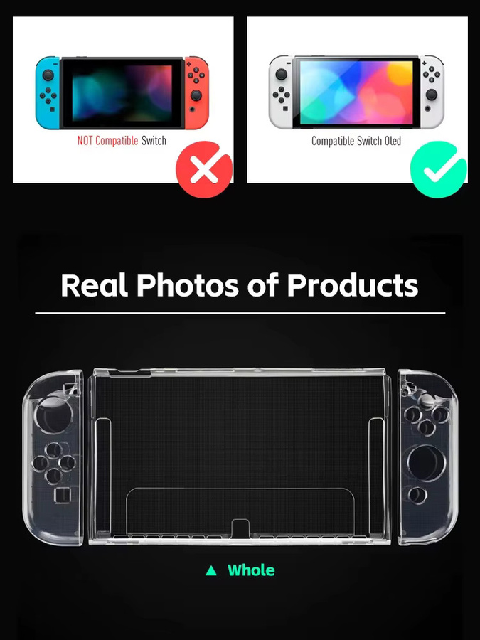 DATA FROG TPU Soft Transparent Shell Schutzhülle für Nintendo Switch OLED Spielkonsole in Transparent - Bild 3