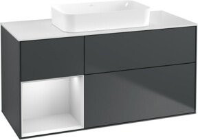 V&B Waschtischunterschrank Finion mit Wandbeleuchtung, Farbe Weiß lackiert, B/T: 120 x 60 cm - Bild 1