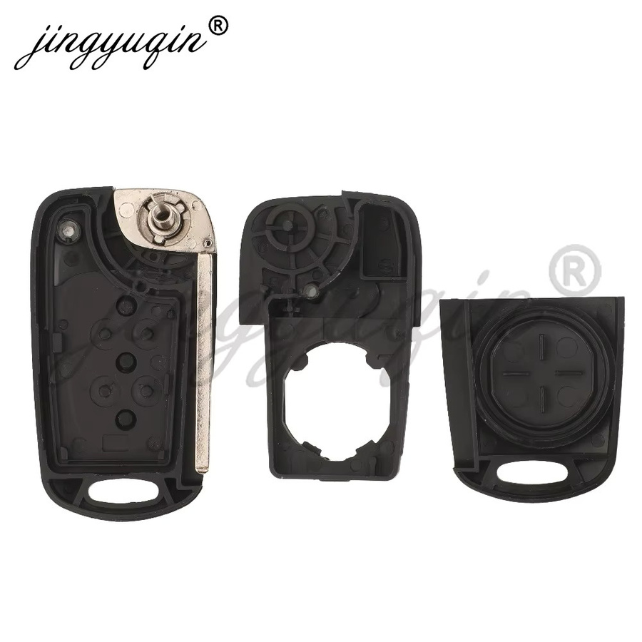 Jingyuqin Ersatzgehäuse für Kia Venga 2009-2014, 3 Tasten Flip Autoschlüssel Shell, Schwarz - Bild 4