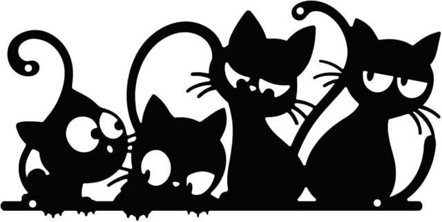 CIFBUY Metall-Wandkunst Schwarze Katze Moderne Minimalistische Wanddekoration zum Aufhängen - Bild 1