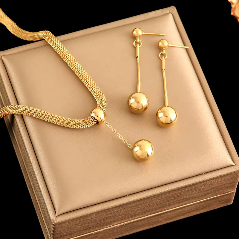 EILIECK Schmuck-Set Edelstahl, Gold, Damen - Bild 2