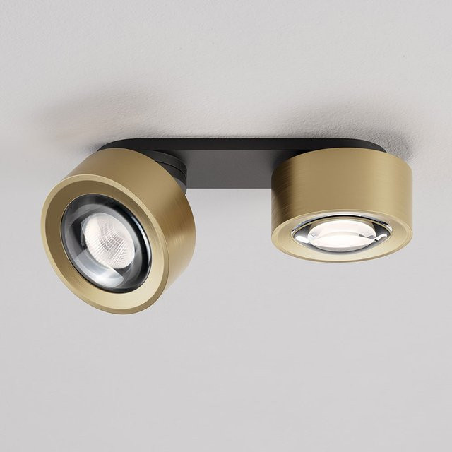 DLS Lighting Clippo Optic Duo Royal LED-Wand- und Deckenstrahler in Messing, dimmbar und verstellbar - Bild 1