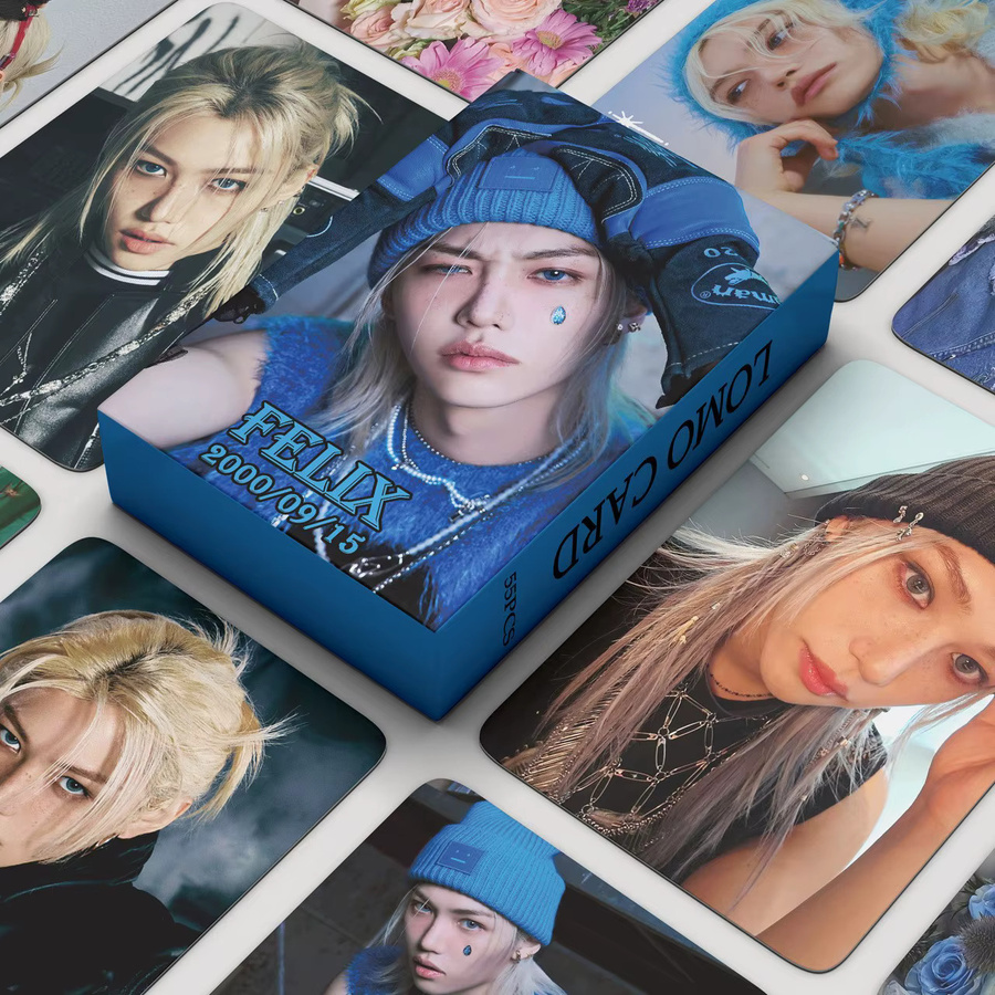 55Li Longfu Solo Album KPOP Star LOMO Karten Set in Blau und Mehrfarbig - Bild 4