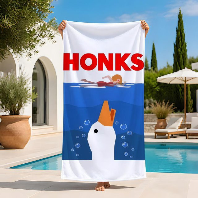 JMG Household Supplies Strandhandtuch aus Mikrofaser mit Grafikdesign, Weiß, B/H: 60 x 35 cm - Bild 1