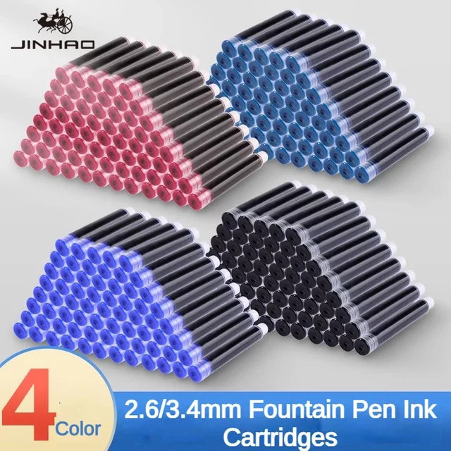JINHAO Füllfederhalter Tintenpatronen in Schwarz und Blau für Hongdian und Majohn, 10er oder 500er Packung - Bild 1