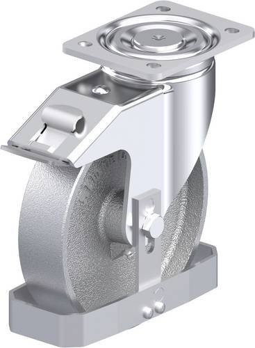 Blickle LH-G 200G-FI-FS Stahlblech-Lenkrolle in Silber mit 200 mm Rad-Durchmesser und 900 kg Tragfähigkeit - Bild 1