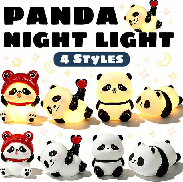 Bandai Panda LED-Nachtlampe in Weiß mit warmweißem Licht für Wohnzimmer und Nachttisch - Bild 1