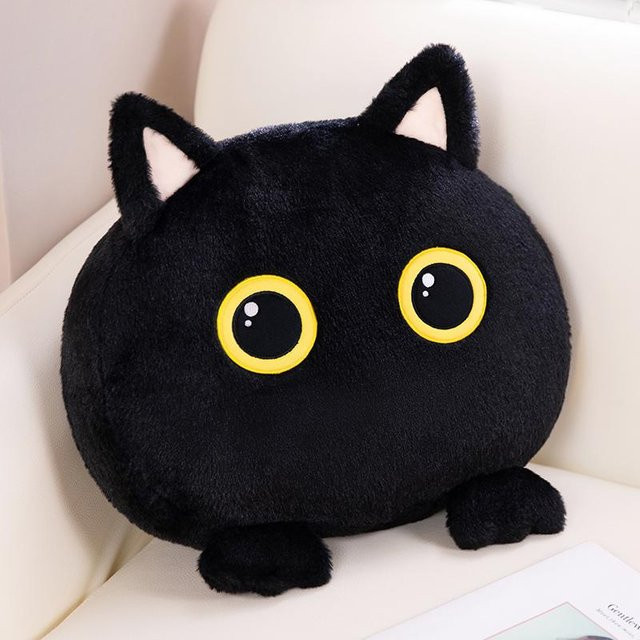 Yiran toy Emote Katze Plüschtier, Schwarz - Bild 1