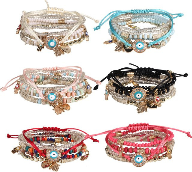 DAIPAN Armband Set, Perlen, Messing, Gold, Damen - Bild 1