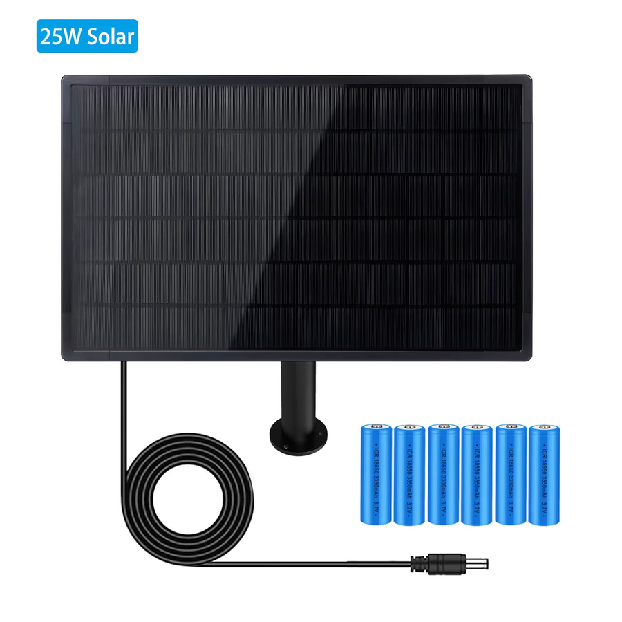 EYIZCO 25 W Mini-Solarpanel mit USB-Anschluss und IP66 Wasserdichtigkeit in Schwarz zur Ladung von 18650 Li-Ion Akkus, 4G WIFI Router und Wifi Kamera - Bild 2