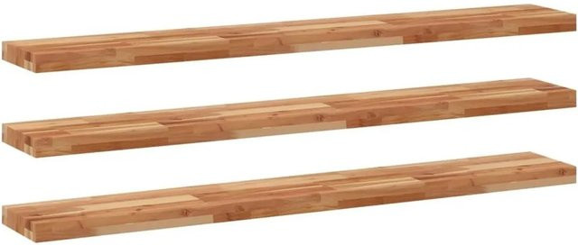 3er Set vidaXL Schweberegale aus Massivholz Akazie, Ölbehandelt, Braun, B: 140 cm, T: 20 cm, H: 4 cm - Bild 1