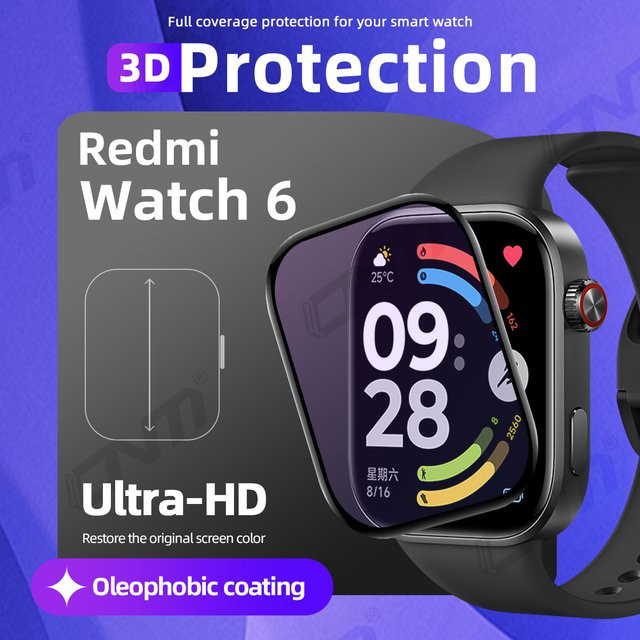 3D-Schutzfolie für Xiaomi Redmi Watch 6, transparente Displayschutzfolie mit vollständiger Abdeckung und kratzfestem Schutz - Bild 1