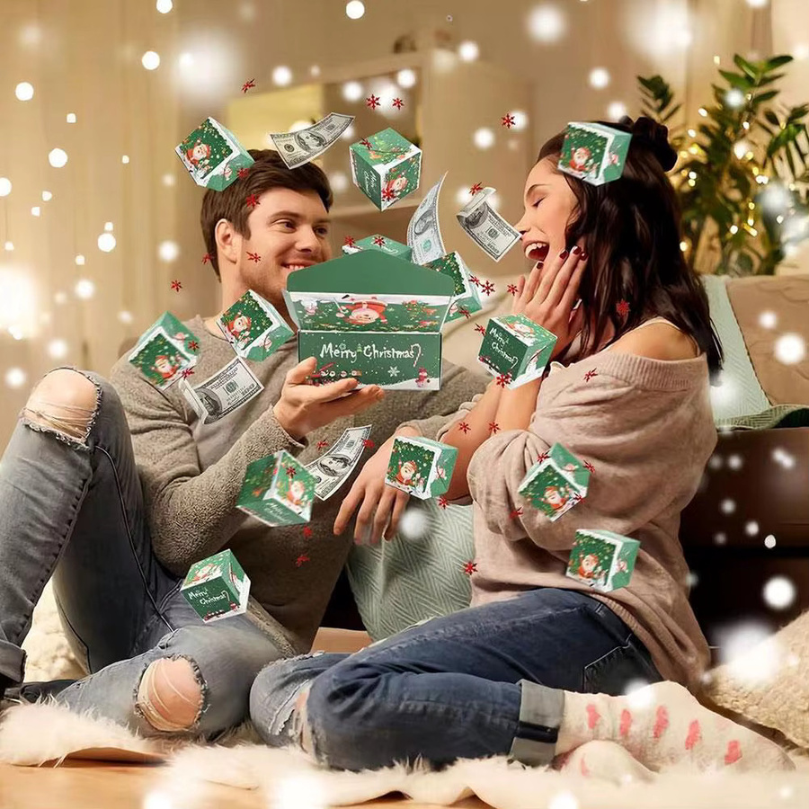 Kreative rote Springbox als Überraschungsgeschenk im Umschlag-Stil für Weihnachten und Geburtstage - Bild 4