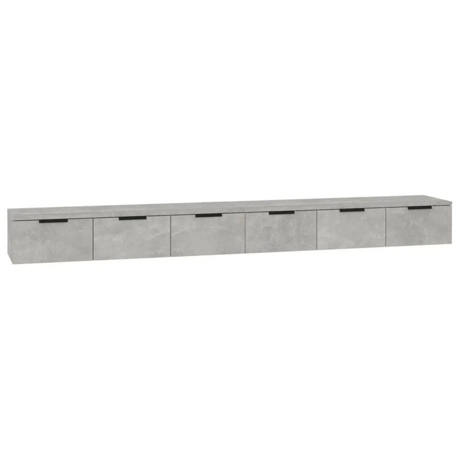 vidaXL Wandschränke Set aus Holzwerkstoff, 2 Stück, Betongrau, B/T/H: 102 x 30 x 20 cm - Bild 2