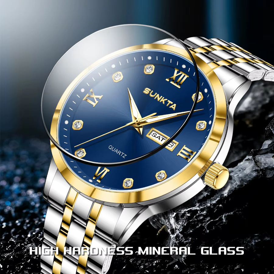 LIGE Armbanduhr Quarz, Edelstahl, Blau, Silber, Herren - Bild 2