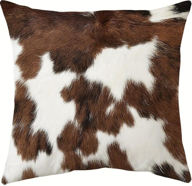 Dekorativer Kissenbezug mit Kuhmuster von JMG Clothing in Weiß, B/H: 40 x 40 cm, aus Polyester - Bild 1