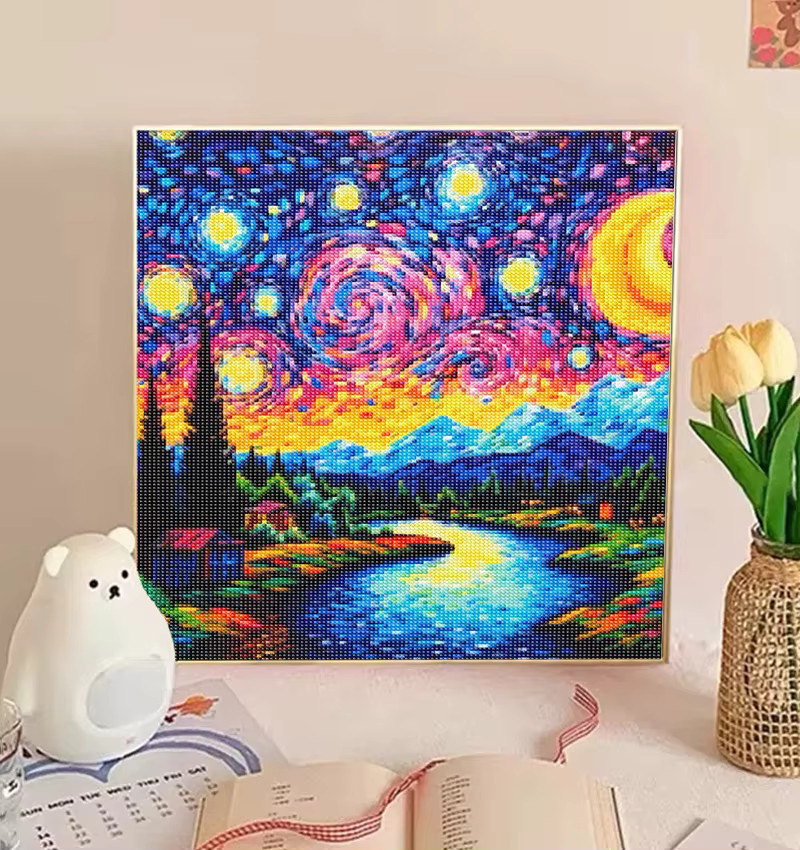 QIZITENG Diamond Painting Set Fantasie Sternenhimmel Landschaft Mosaik in Multicolour, Breite: 30,0 cm, Höhe: 30,0 cm - Bild 2