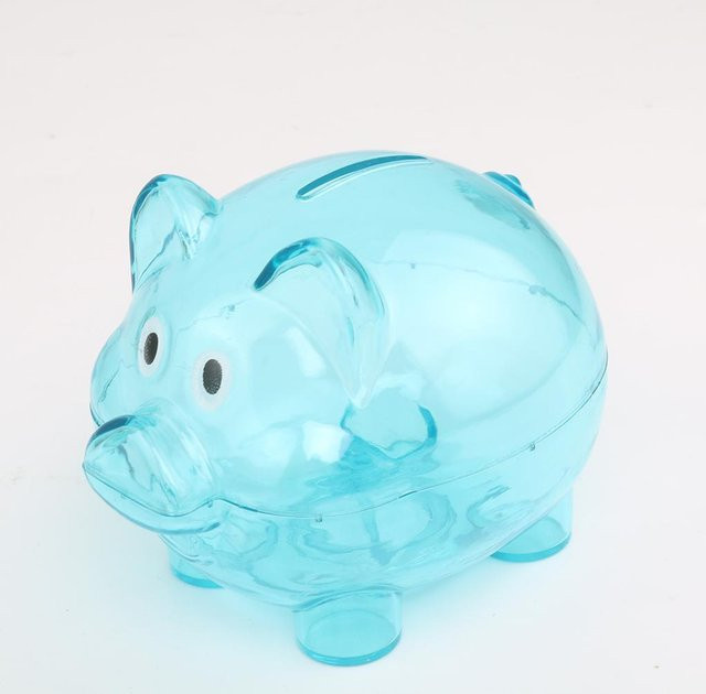 Sparschwein aus Kunststoff, mit Schweinchenmotiv, Spardose - Bild 1