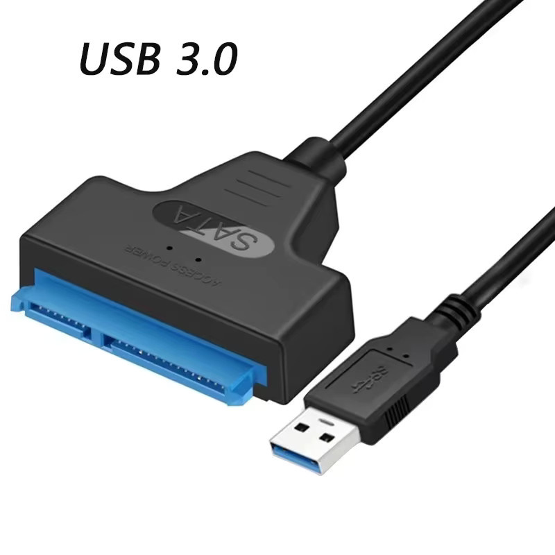 SATA 3 zu USB 3.0 Adapterkabel für 2,5 und 3,5 Zoll SSD und HDD Festplatten mit Stromanschluss, Schwarz - Bild 2