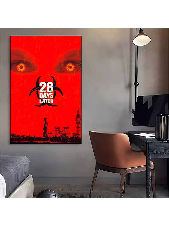 Rastar Vintage-Poster 28 Tage später Horrorfilm Selbstklebender Wandsticker in Weiß und Rot - Bild 5