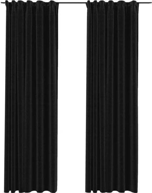 vidaXL Verdunkelungsvorhänge in Leinenoptik mit Haken, 2er-Set, Anthrazit oder Schwarz, Breite: 140 cm, Höhe: 225 cm - Bild 1