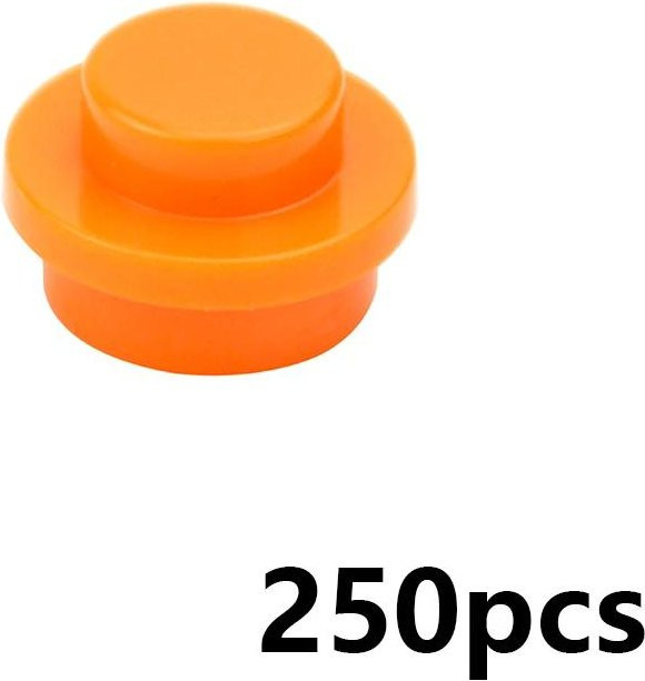 Wucifang Bags MOC Bausteine Rund 1x1, Nachfüllpack, 250-teiliges Set, orange, ab 6 Jahren - Bild 1