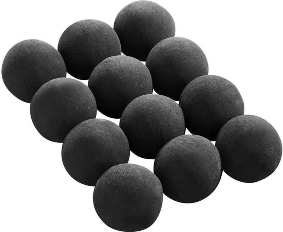 12 Stück runde Keramik-Feuerkugeln aus Lavastein in Schwarz von Buying Solutions, MB, Durchmesser: 10 cm - Bild 1