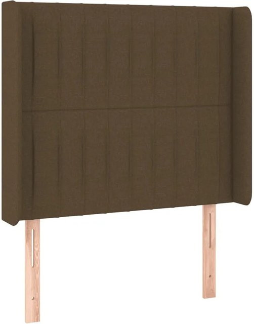 vidaXL LED Kopfteil Dunkelbraun mit USB-Ladeport und integrierter Beleuchtung, Stoff, B: 103 cm, T: 16 cm, H: 118-128 cm - Bild 1