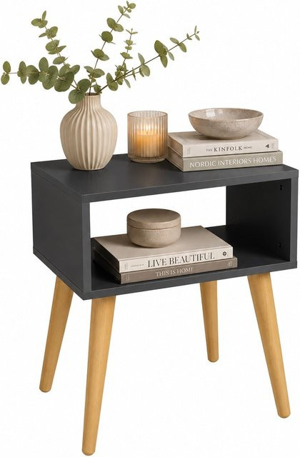 VCM Beistelltisch Singol M als Nachttisch in Holzoptik mit offenem Ablagefach, B/T/H: 45 x 30 x 56 cm - Bild 1