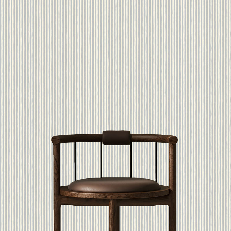 Josephine Munsey Tapete Hand Painted Stripe in Barton Blue/Cotswold White, gestreift, Vlies-Tapete, vorgestrichen - Bild 2