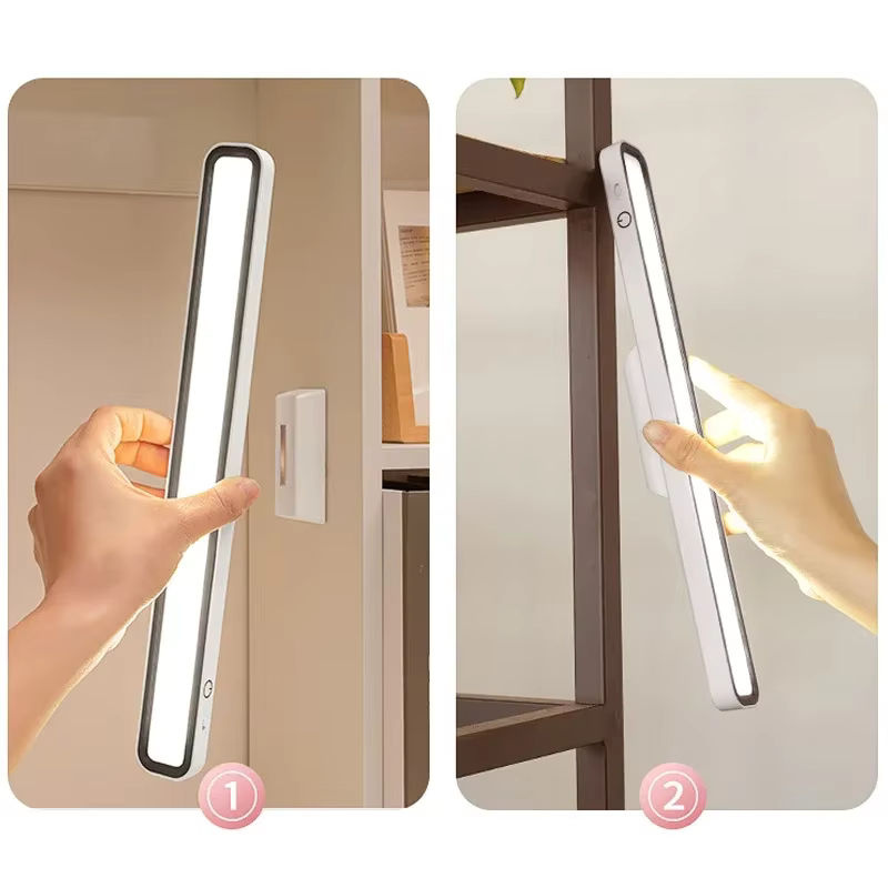 Wiederaufladbare LED Schreibtischlampe in Weiß mit Magnetbefestigung, stufenlos dimmbar per Touch und USB-Anschluss, ideal als Schrank- oder Nachtlicht - Bild 6