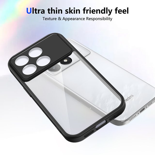 Xiaomi Poco F8 Pro und Poco F8 Ultra Handyhülle aus Silikon mit transparenter matter Rückseite und Luftpolster-Stoßfänger-Schutz - Bild 1