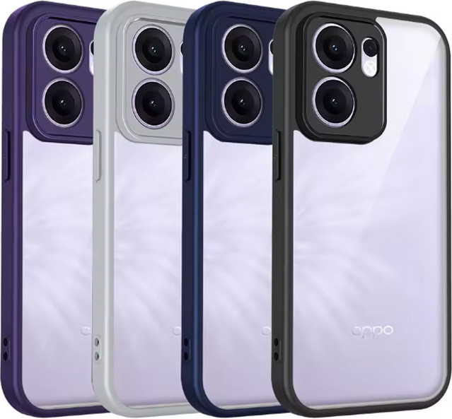 Stoßdämpfende Silikon-Schutzhülle für Oppo Reno 14F und Oppo Reno 14 Fs 5G (CPH2743), transparente matte Rückseite mit harter Abdeckung - Bild 1