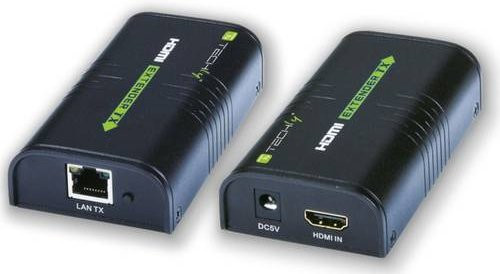Techly IDATA HDMI Extender IDATA-EXTIP-373 über RJ45 Netzwerkkabel, Schwarz, 120 m Reichweite - Bild 1