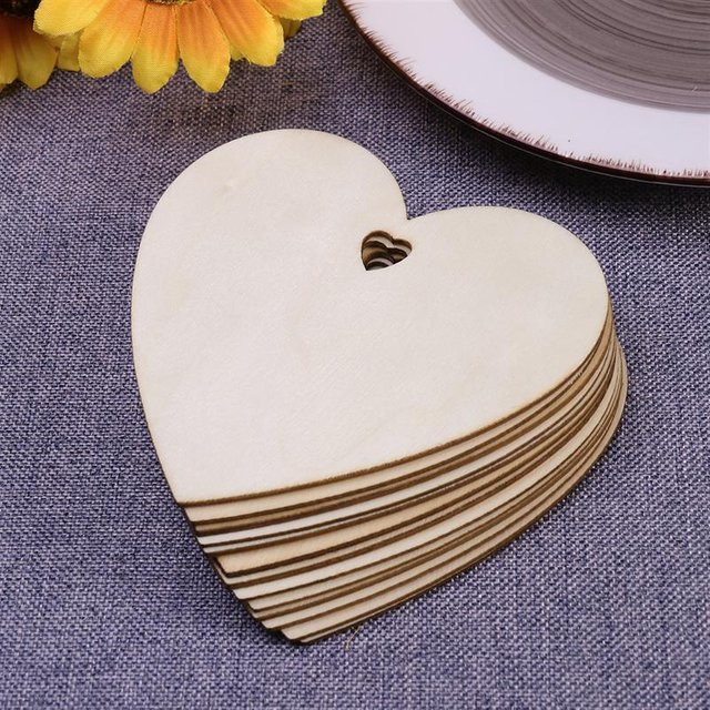 Hölzerne Liebesherz-Weihnachtsschmuck Anhänger in Beige und Braun für DIY-Bastelarbeiten und Weihnachtsdekorationen, Durchmesser: 10 cm - Bild 1