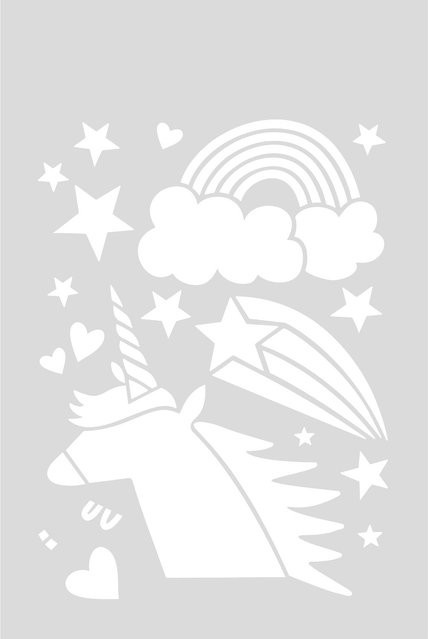 Selbstklebende Rico Design Schablone Einhornkopf B: 18,5 cm, H: 24,5 cm - Bild 1