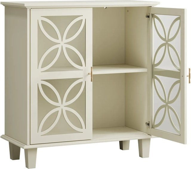 okwish Sideboard mit verstellbaren Einlegeböden in Weiß, B/T/H: 80 x 38 x 87 cm - Bild 1
